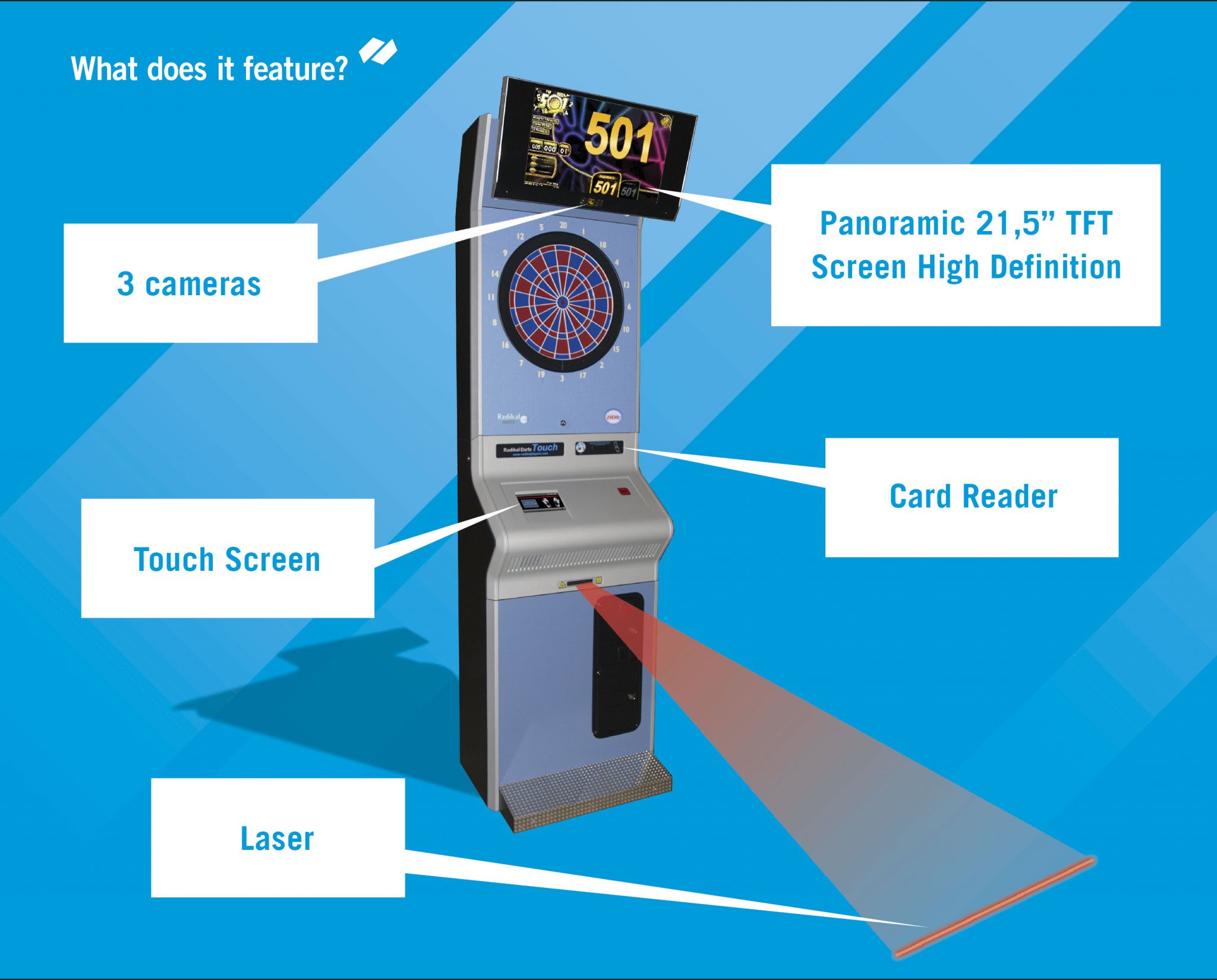 Radikal Darts Touch Blue, the best electronic darts machine of the world